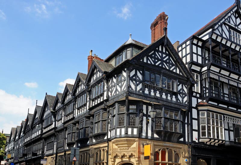 Tudor byggnader, Chester arkivbilder Tudor byggnader, Chester arkivbilder