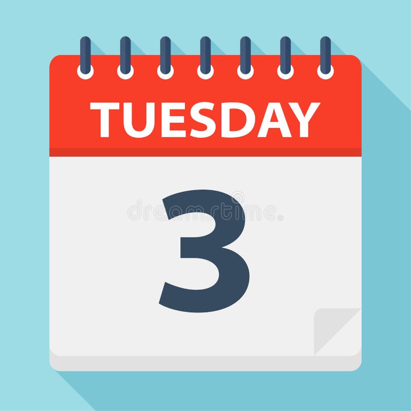 Tuesday 3 Calendar Icon. Vector Illustration of Week Day Paper Leaf