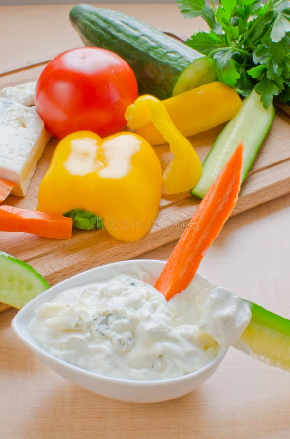 Salsa di formaggio blu fotografia stock