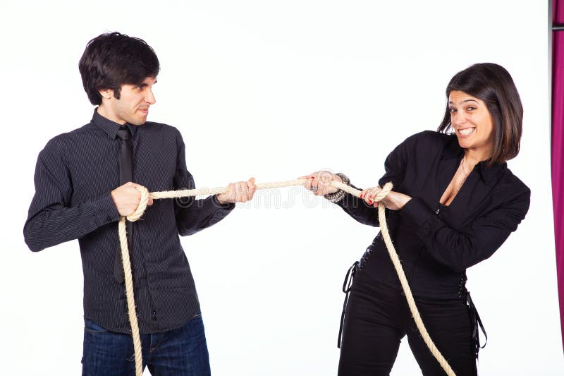 Tug-of-war battle stock image