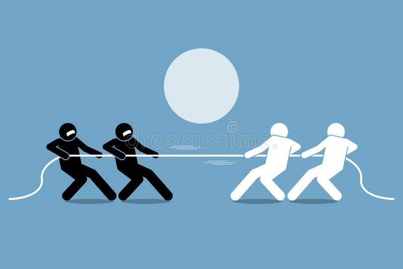 Tug of war. stock illustration