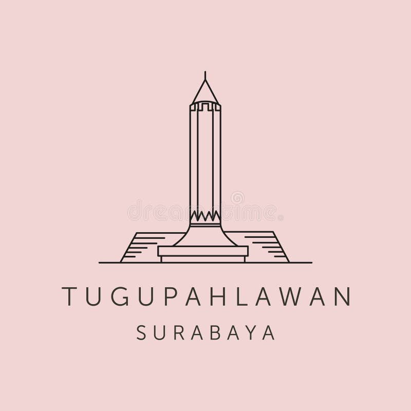 Tugu Pahlawan Surabaya Line Art Logo Vector Symbol Illustration Design