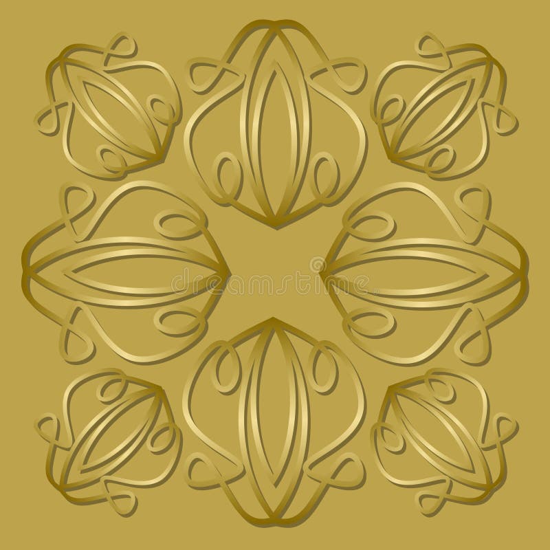Tuile d'or luxueuse avec l'ornement en plastique de vintage, fond élégant de vecteur pour des boîte-cadeau, paquets illustration libre de droits Tuile d'or luxueuse avec l'ornement en plastique de vintage, fond élégant de vecteur pour des boîte-cadeau, paquets illustration libre de droits
