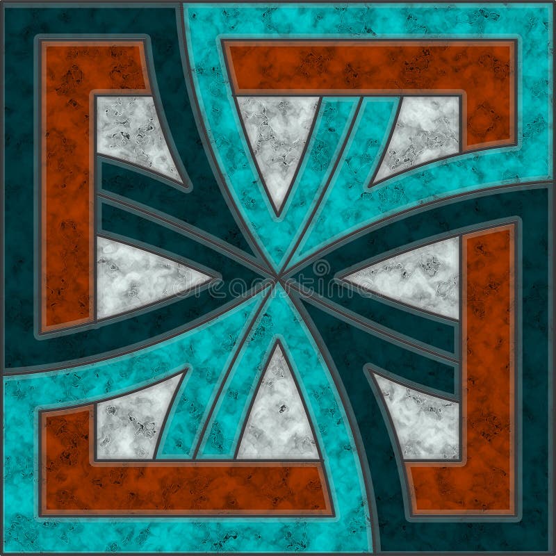 Tuile de marbre bleu-clair, de marine, brune et blanche illustration libre de droits Tuile de marbre bleu-clair, de marine, brune et blanche illustration libre de droits