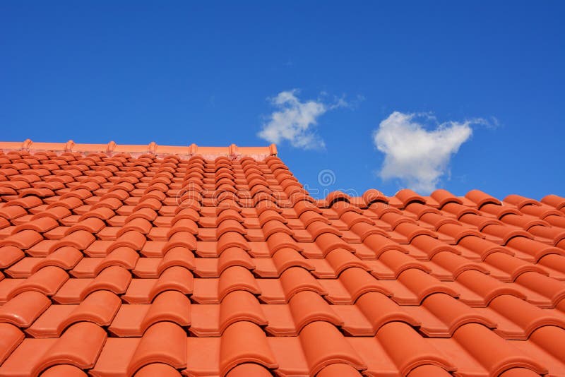 Tuile rouge de texture de toit