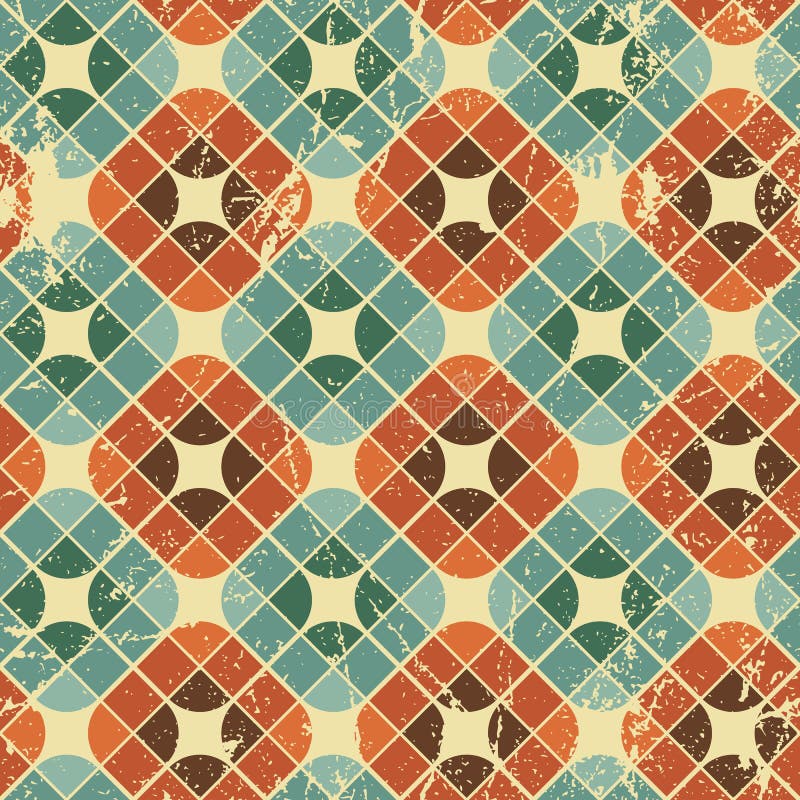 Tuiles de vintage avec le fond sans couture de texture grunge, vecteur IL illustration de vecteur