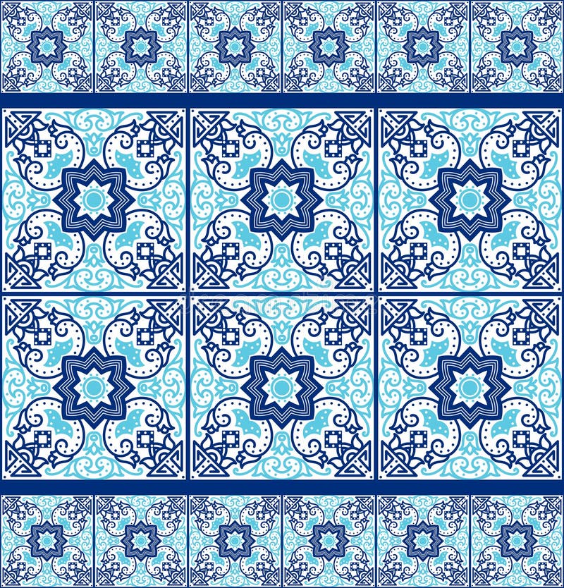 Tuiles portugaises d'azulejo Configurations sans joint illustration stock Tuiles portugaises d'azulejo Configurations sans joint illustration stock