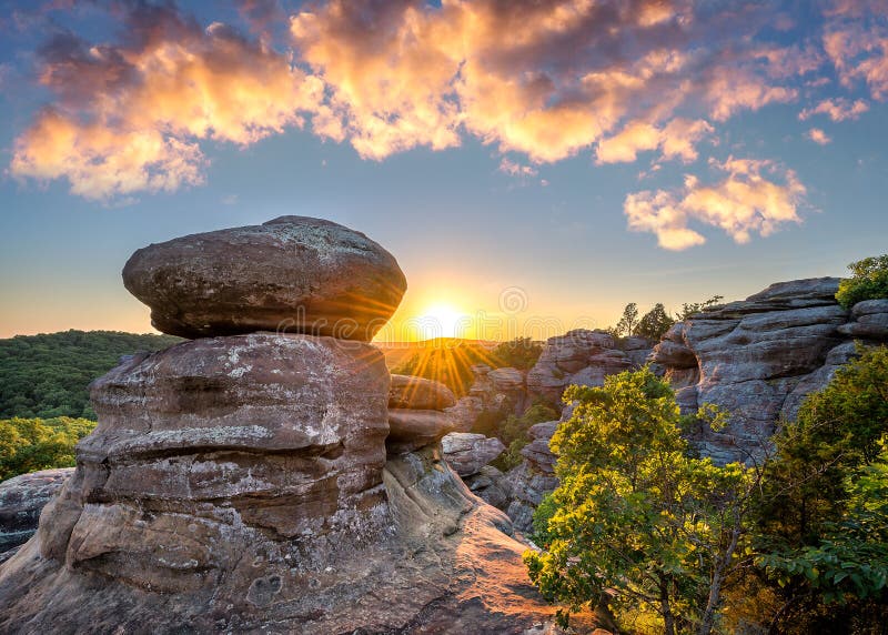 Tuin van de Goden, Shawnee National Forest, Illinois stock foto Tuin van de Goden, Shawnee National Forest, Illinois stock foto