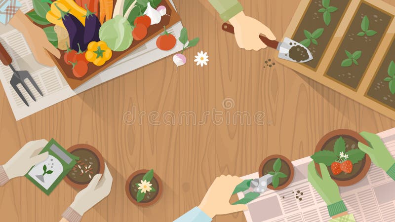 Tuinlieden die samenwerken vector illustratie Tuinlieden die samenwerken vector illustratie