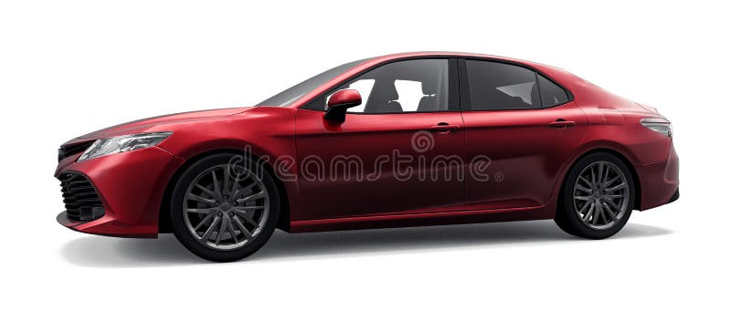 Tula. 24. Juni 2021 : toyota camry sedan 2020 stadt rot metallic auto isoliert auf weißem hintergrund 3d rendering. lizenzfreie abbildung