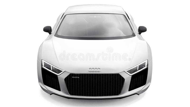Tula Russia. 12 2021 : audi r8 v10 quattro 2016 weißer Luxus-Supersportwagen isoliert auf weißem Hintergrund vektor abbildung