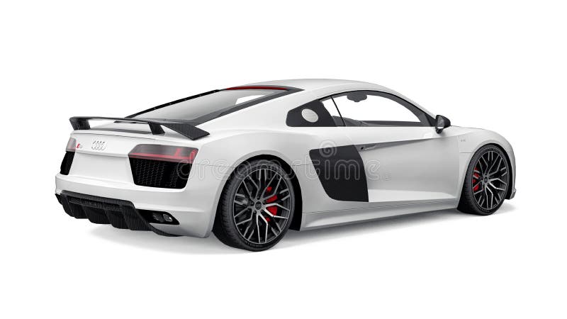 Tula Russia. 12 2021 : audi r8 v10 quattro 2016 weißer Luxus-Supersportwagen isoliert auf weißem Hintergrund vektor abbildung