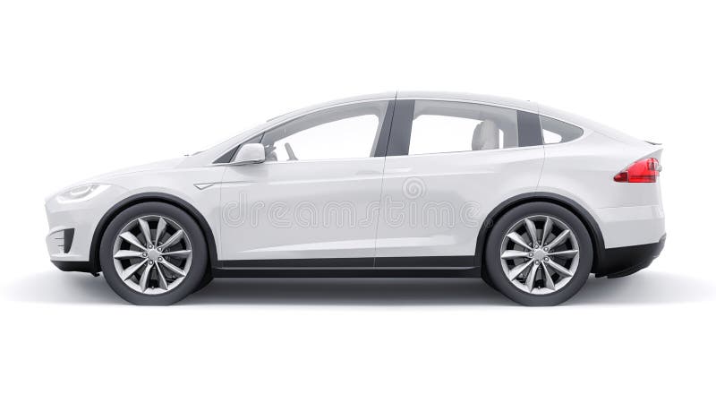 Tula Russia. Januar 06 2022 : tesla model x full size city suv. Fahrzeug isoliert auf weißem Hintergrund 3D-Darstellung vektor abbildung