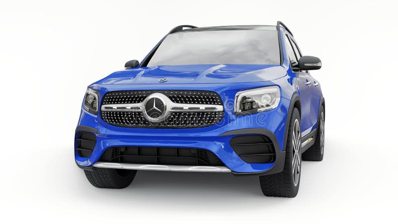 Tula Russia. 5. Juli 2021 : mercedesbenz glb 2020 blau kompaktes Luxusauto isoliert auf weißem Hintergrund 3d vektor abbildung