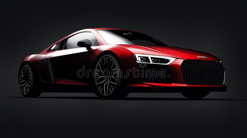 Tula, Russia. May 11, 2021: Audi R8 V10 Quattro 2016 Red Luxury Stylish  Super Sport Car on Black Background Editorial Image - Illustration of  automobile, future: 228357380