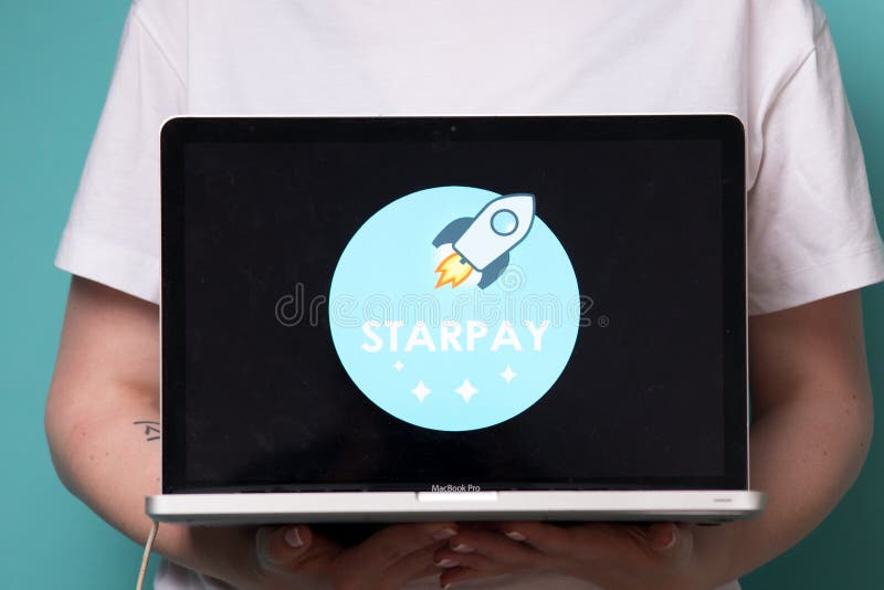 Tula, Russia 17. 06 2019 Stellar Lumens on the laptop display. stock photography Tula, Russia 17. 06 2019 Stellar Lumens on the laptop display. stock photography