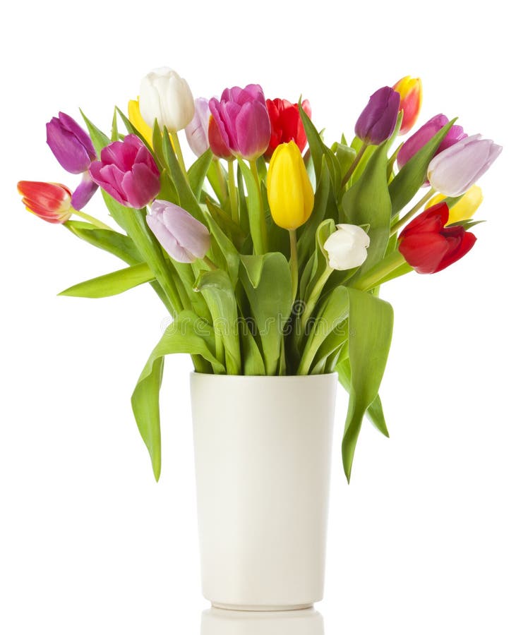 Tulip bouquet in a vase stock photo. Image of vase, bouquet 28939592