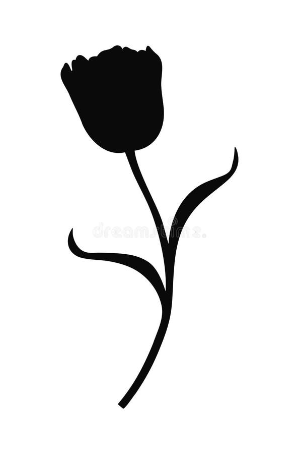 Tulip elegante schwarze Silhouette Blume Vektorgrafik für Design stock abbildung