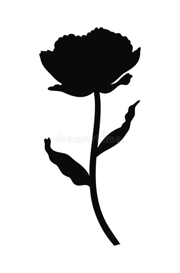 Tulip elegante schwarze Silhouette Blume Vektorgrafik für Design vektor abbildung