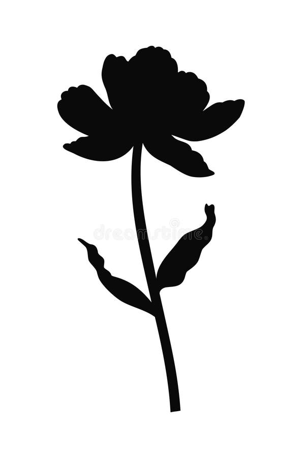 Tulip elegante schwarze Silhouette Blume Vektorgrafik für Design vektor abbildung