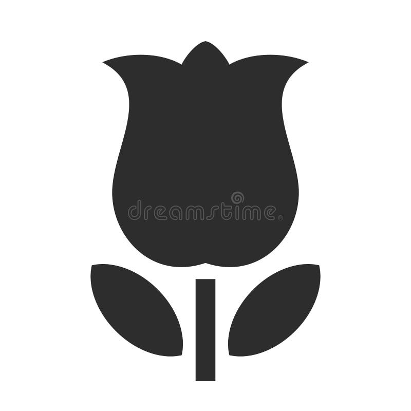 Tulip flower vector icon stock illustration