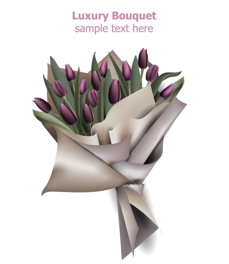 Download Tulip Flowers Bouquet Vector. Spring Background. Realistic ...