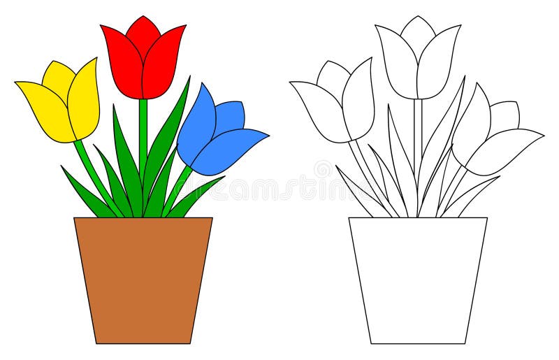 How to Draw Color and Paint Flower Pot Coloring Page for Kids to Learn  Coloring step by st - video Dailymotion