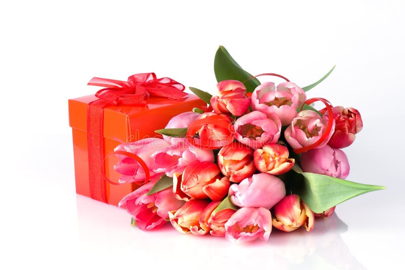 Tulips and gift