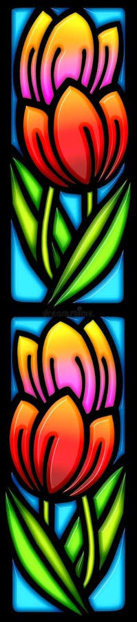 Tulips in stained glass