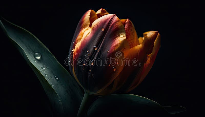 Tulpenblume auf dunkelgenerativer Aai vektor abbildung