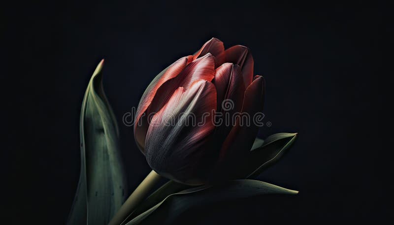 Tulpenblume auf dunkelgenerativer Aai vektor abbildung