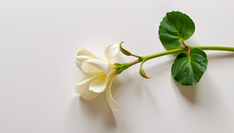 Tulpina grațioasă a primulei într-un stil minimalist cu cremă de unt și paletă verde moale Generative AI stock illustration