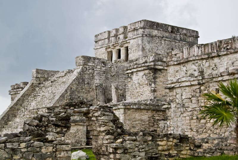 Tulum temple complex Near Cancun, Yucatan area of Mexico. Vacation destination in Mexico. temple. Tulum temple complex Near Cancun, Yucatan area of Mexico. Vacation destination in Mexico. temple