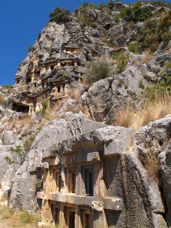 Tumbas Antiguas En El Petra, Jordania, Oriente Medio Imagen de archivo