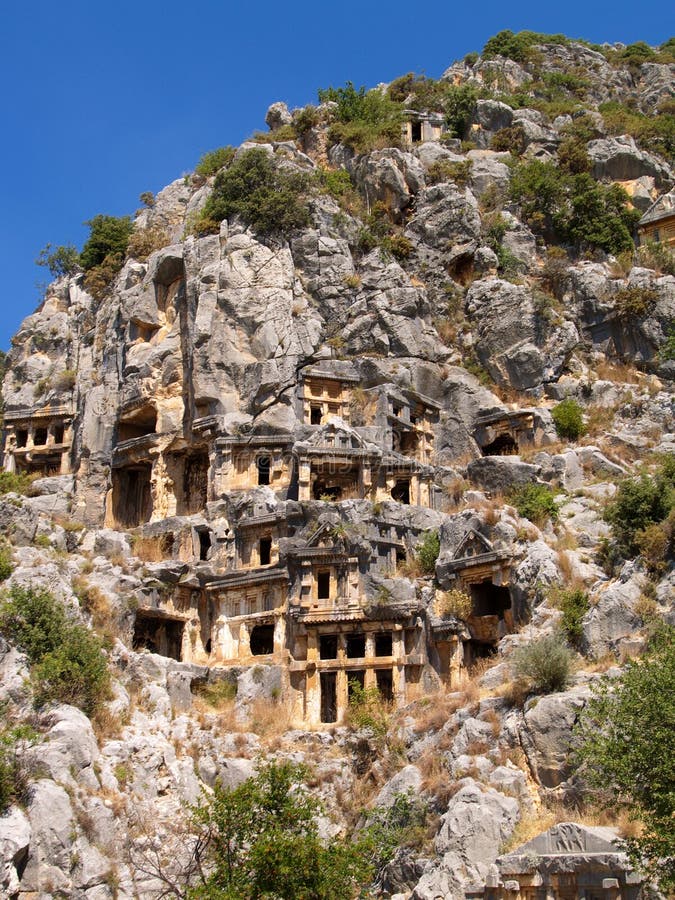 Tumbas Antiguas En El Petra, Jordania, Oriente Medio Imagen de archivo
