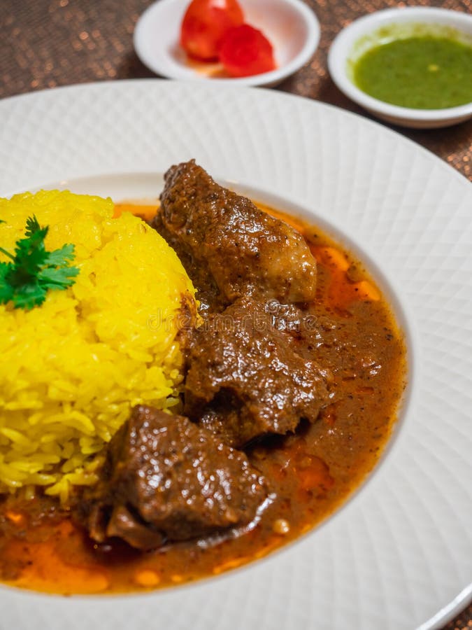 Tumeric Rice with Beef Curry Stock Image Image of cooked, delicious