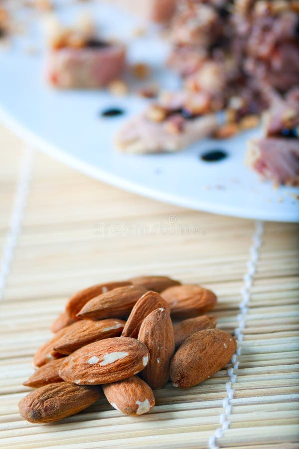 Tuna and Almonds with Vinegar Glaze Stock Photo Image of fresh, food
