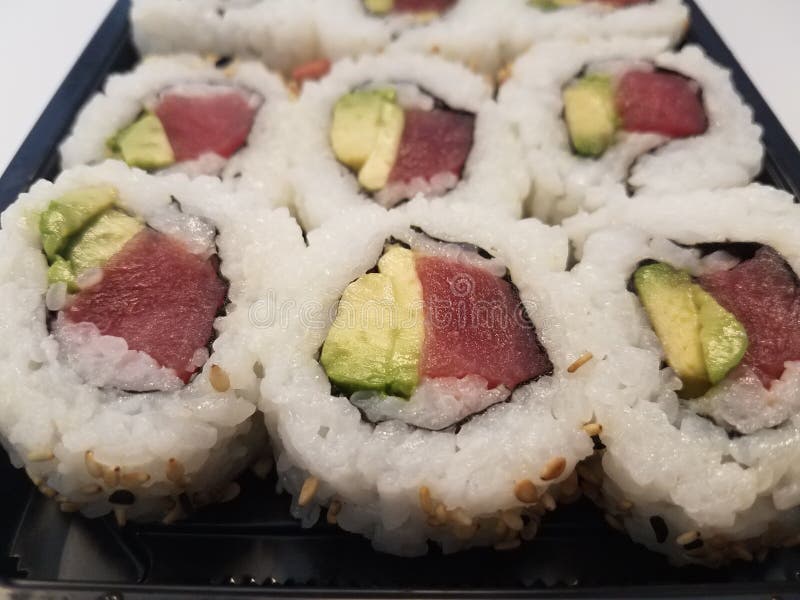 Tuna and Avocado Sushi Rolls Stock Image Image of fish, healthy