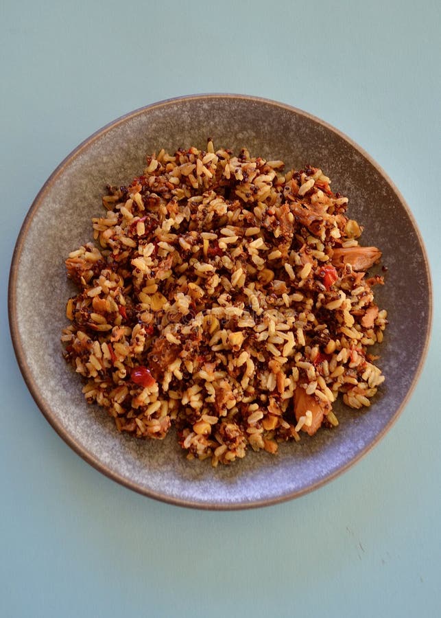 Tuna with Brown Rice and Quinoa Stock Image Image of rice, foods