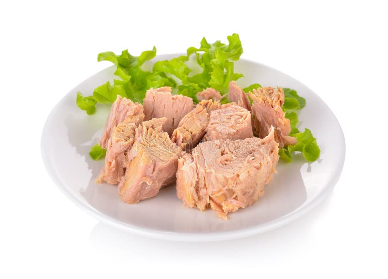 Tuna,Canned Fish on White Plate Stock Photo Image of tasty, macro
