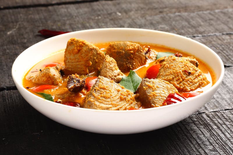 Spicy Tuna fish curry . stock photo. Image of banana 59111034