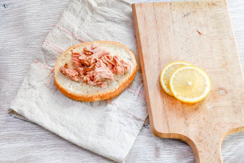 Tuna and egg sandwich stock image. Image of boiled, cooking 101684941