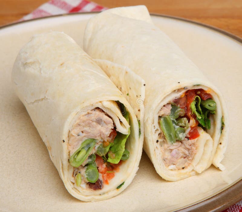 Tuna Fish Wrap Sandwich stock photo. Image of green, wrap 33620918