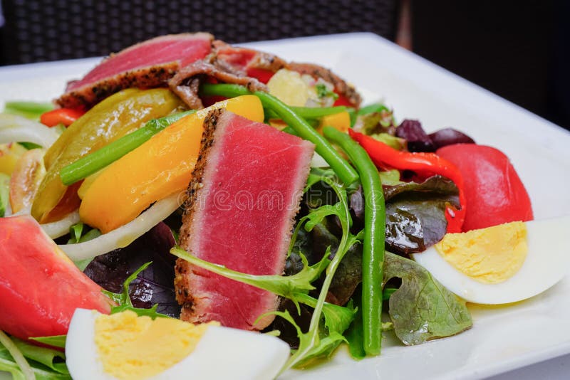 Tuna Nicoise Salad fotografering för bildbyråer Tuna Nicoise Salad fotografering för bildbyråer