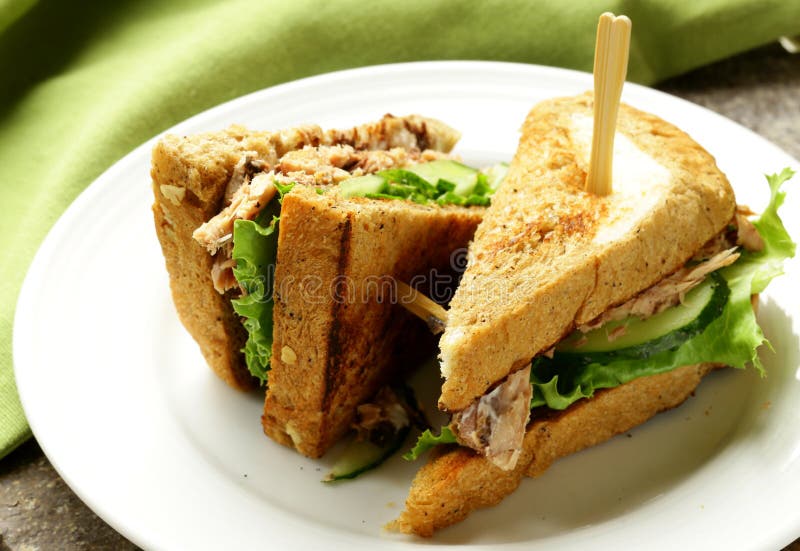 Tuna Sandwich with Cucumber Stock Image Image of slice, tuna 32507187