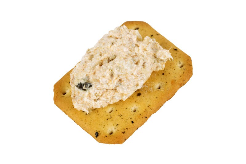 Tuna spread biscuit stock image. Image of light, herb 42486895