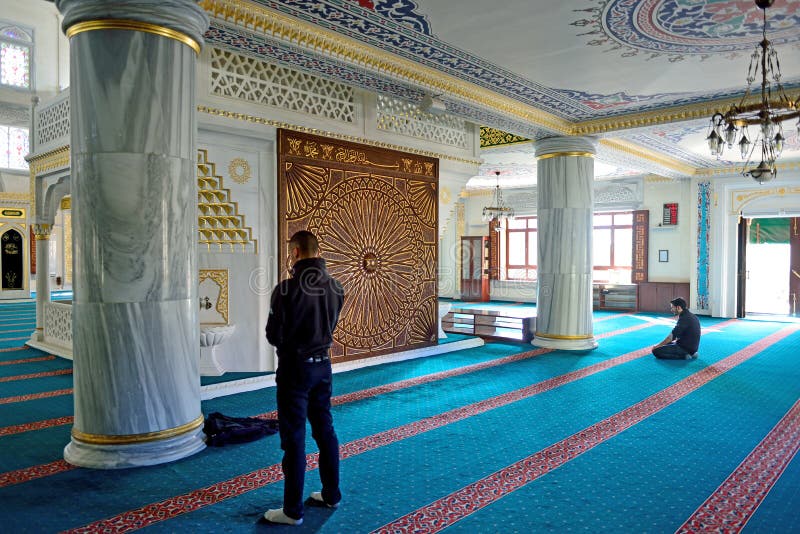 Tunahan mosque ritual of worship centered in prayer, Istanbul, T