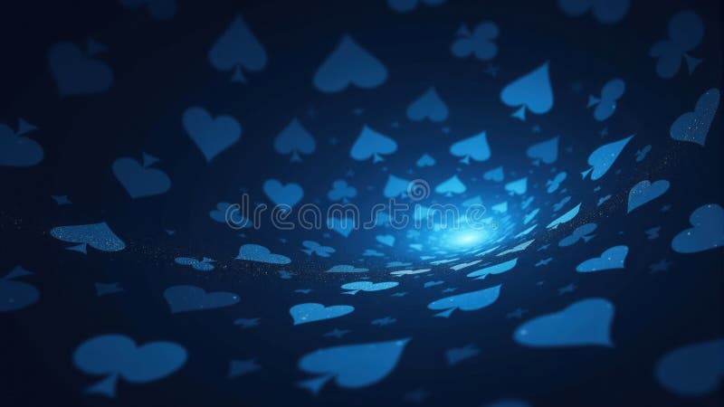 Tunelul albastru al simbolurilor cărții de joc stock illustration