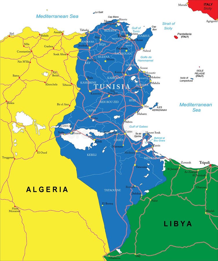 Tunezja mapa ilustracja wektor Tunezja mapa ilustracja wektor