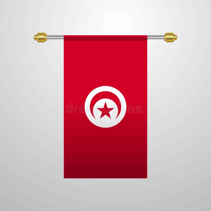Download Tunisia hanging Flag stock vector. Illustration of object ...